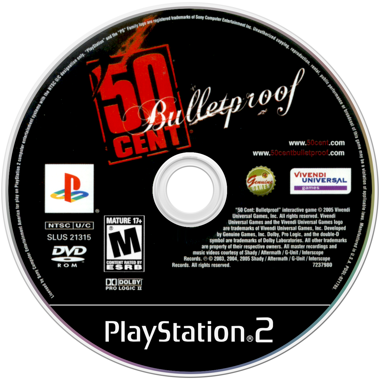50 Cent Bulletproof media 5 for Playstation 2